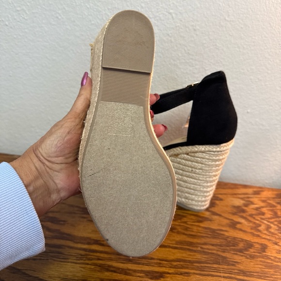 Soda Black faux suede Espadrille Wedge size 10 - Picture 8 of 10